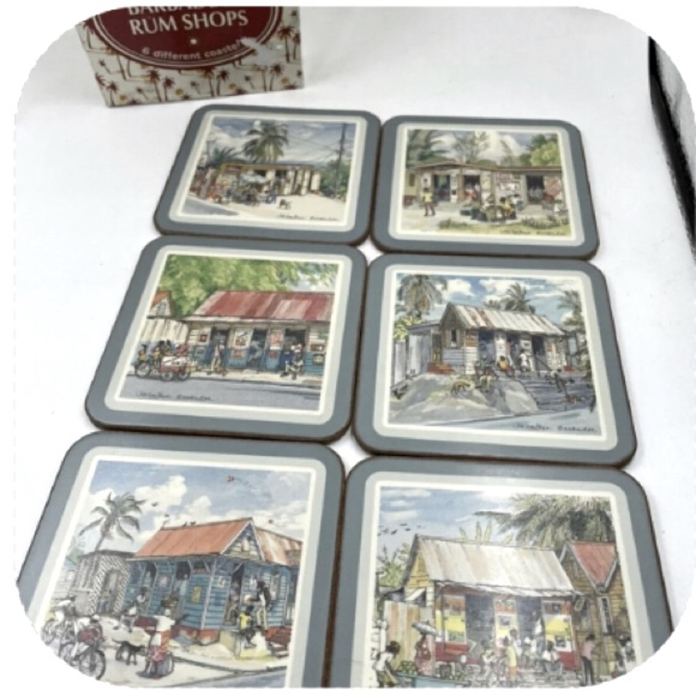 Coasters by jill Walker Designs Barbadian Rum Shops Different designs Not Used
